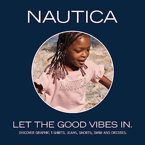 Nautica Girls' One-Piece Swimsuit with UPF 50+ Sun Protection, Quick Drying Bathing Suit