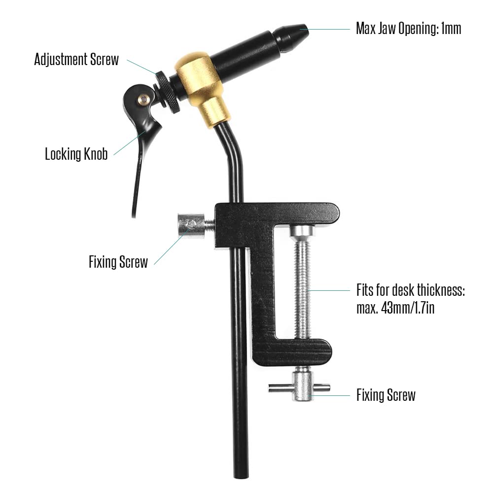 Lixada Fly Tying Tools Kit 5/6PCS with Fly Tying Vise Bobbin Holder Threader Needle Whip Finisher Scissors Fly Tying Kits for Flying Fishing Professionals Beginners