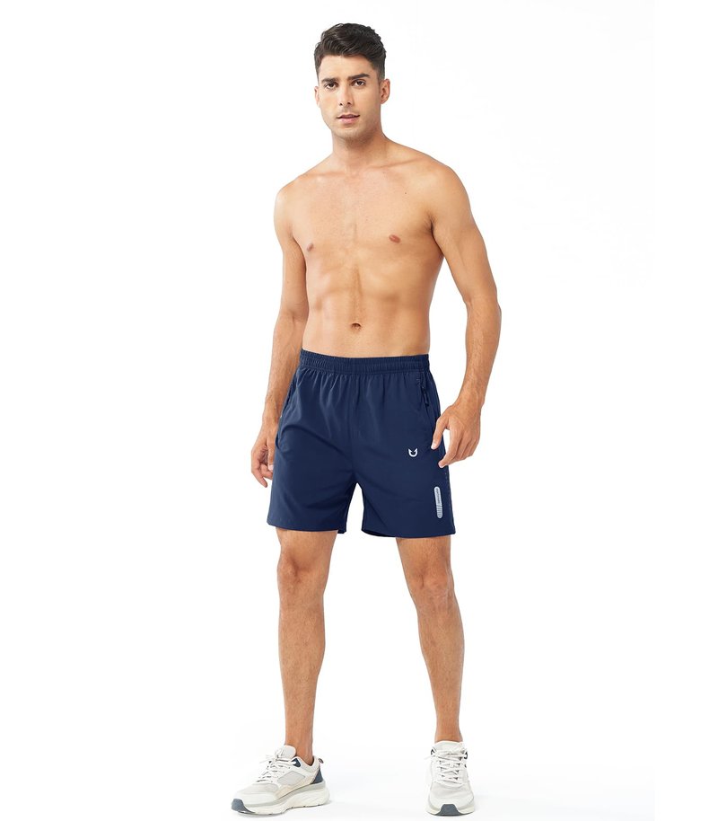 NORTHYARD Men's Athletic Running Shorts Gym Workout 7"/9"/5" Quick Dry Lightweight Sports Basketball Tennis 3 Zipper Pockets DARKBLUE-5inch XL