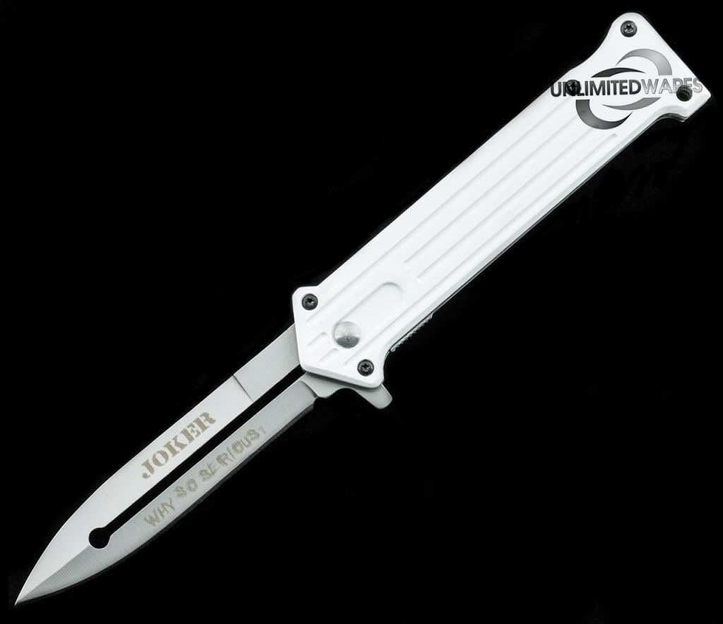 2-Pack Joker "Why So Serious?" Assisted Opening Folding Knife 4.5-Inch Closed Black and Silver