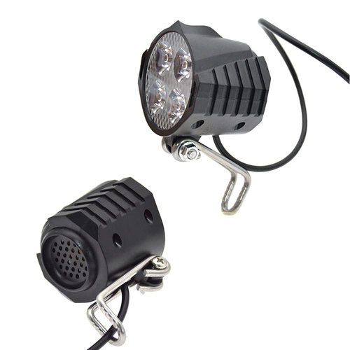 TEQIN Ebike Headlight and Tail Light Sets, 24V - 48V Front Rear Warning Lights Kit, LED Night Spotlight Cycling Modification Parts, E-Bike Headlight Turn Signal Rear Light with Switch 24-48V