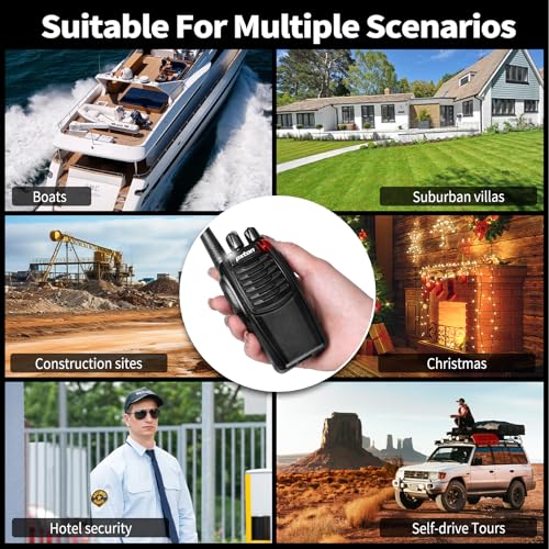 pxton S1 walkie talkies for Adults with earpieces and Rechargeable 1500mAh Li-ion Battery£¬walkie Talkie has VOX£¬TOT£¬Emergency Alarm£¬Battery Low Alert£¬Flashlight£¬Scan Function£¨2 Pack£©