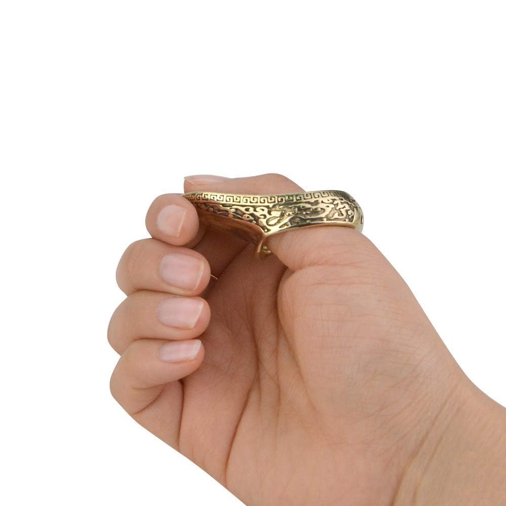 AMEYXGS Archery Thumb Ring Handmade Brass Finger Protector Thumb Protector Ring for Outdoor Archery Hunting Accessories Finger Tab (24#)