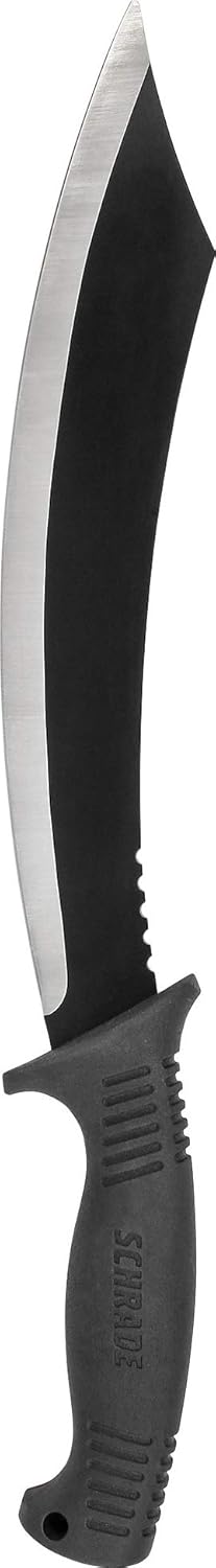 Schrade Delta Class Decimate Parang Full Tang Machete with Stainless Steel Blades and TPR Handles for Outdoor Survival, Camping and Bushcraft