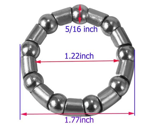 Noraling 4pcs Bicycle Crank Bearing Retainer Stainless Steel Bicycle Ball Bearings (Silver, 5/16 Inch x 9 Ball)