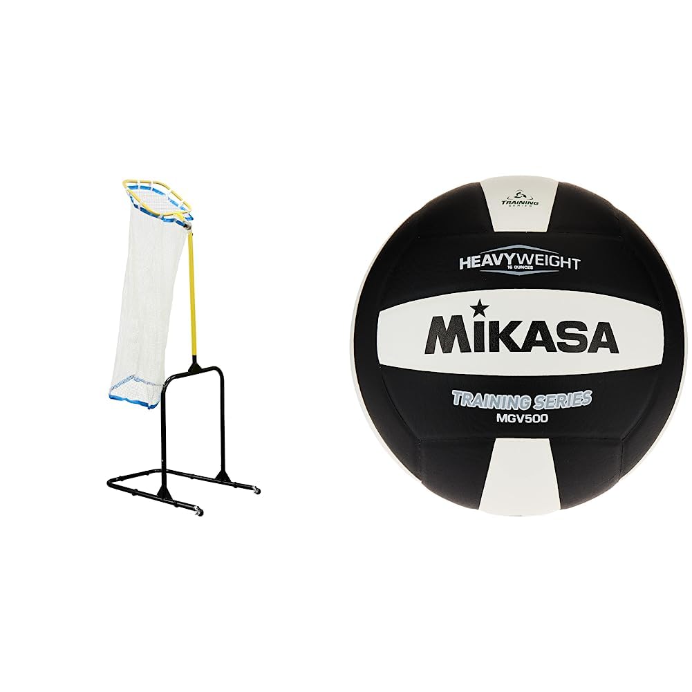 Park & Sun Sports Indoor/Outdoor Adjustable Target Net: Spectrum Precision Volleyball Trainer & Mikasa MGV500 Heavy Weight Volleyball (Official Size)