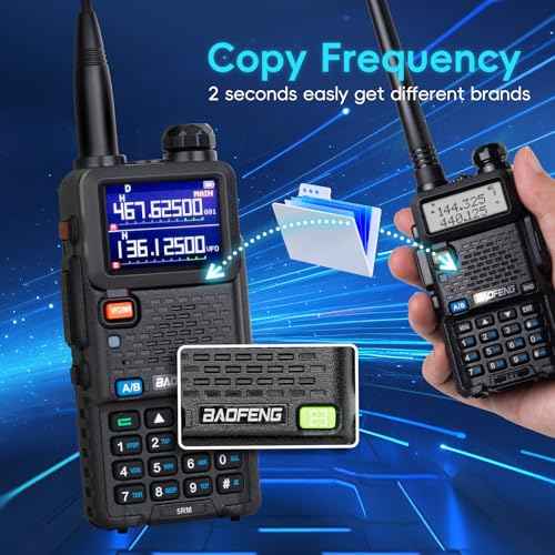 Ham Radio Baofeng Radio 5RM 10W Handheld Walkie Talkies Long Range for Adults, 999CH NOAA Emergency Weather Two Way Radio with 4Pack Rechargeable Battery for Survival Gear Hunting Camping-2 Pack
