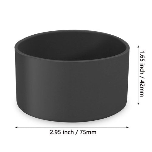 Seimneire 2 Pcs 3 Inch / 75mm Black Water Bottle Boot, Silicone Sleeve Bumper, Accessories Bottom Protector for 20oz 30oz 40oz Tumblers