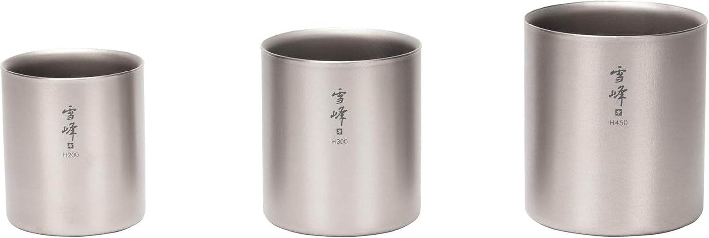 Snow Peak Titanium H450 Stacking Mug, TW-122, Premium Titanium, Made in Japan, Ultralight for Camping, Backpacking Everyday Use, Lifetime Product Guarantee