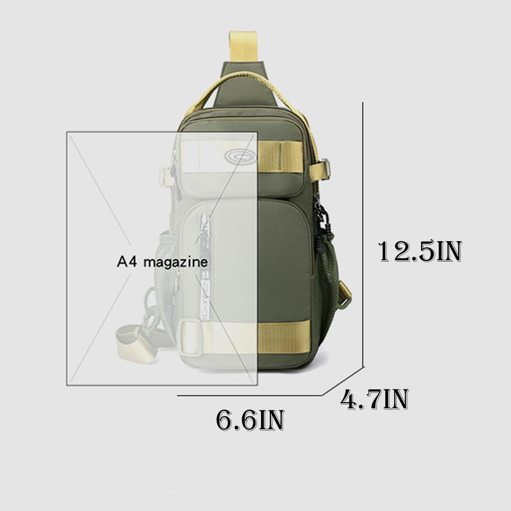 Aoyom Men's Crossbody Backpack Chest Bag Shoulder Bag Men's Camping Hiking Cycling Outdoor Travel Waterproof Bag (Grey)