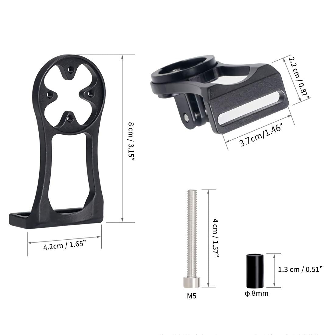 Garmin Cateye Bryton Bike Computer Handlebar Mount - Speedometer Lighting Flashlight Action Camera Compatible (Silver)