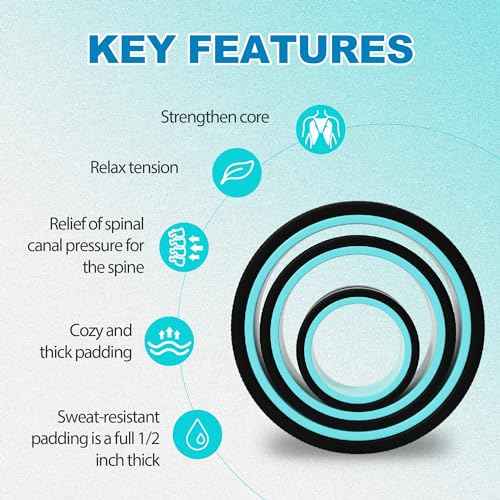 Furnhome Back Roller - Back Wheel for Deep Tissue Massage,Yoga Wheel for Back Pain & Stretching- Comfy Deep Tissue Massage Roller (3-Pack)