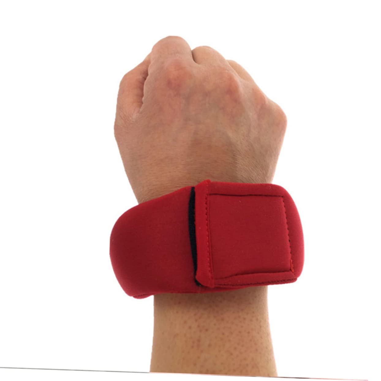 Kisangel 1pc Adjustable Weight-bearing Wrist Guard Sandbag for Sports Fitness Soft Breathable Protective Wristband for Running Portable Red Design for Women