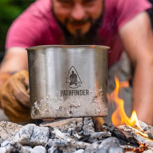 Stainless Steel Canteen Cooking Set with Handle - 3-Piece Backpacking & Camping Kit