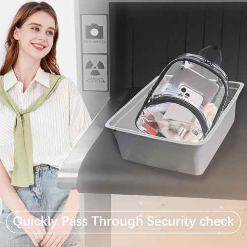 abshoo Clear Mini Backpack for Stadium Approved Transparent Backpacks for Girls Women Clear Bag for Concert Sport Events (Black)