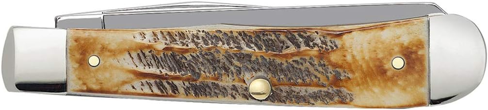 Case WR XX Pocket Knife Burnt 6.5 Bonestag Trapper Item #3573 - (6.5254 SS) - Length Closed: 4 1/8 Inches