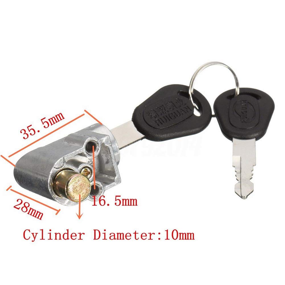 1Pcs Electric Bike Battery Box Safety Lock Portable Anti-Theft Key Lock Battery Cylinder Lock for Motorcycle Electric Bike Scooter E-Bike with 2 Keys Light Weight(Silver)