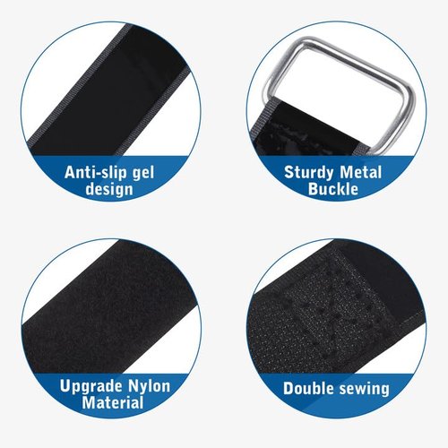 Zacro Bike Rack Straps, 4 PCS Adjustable Bike Wheel Strap with Upgraded Gel Grip & Stonger Metal Buckle, 24/31.5 Inches Anti-Slip Bicycle Tire Stabilizer Strap (Black)
