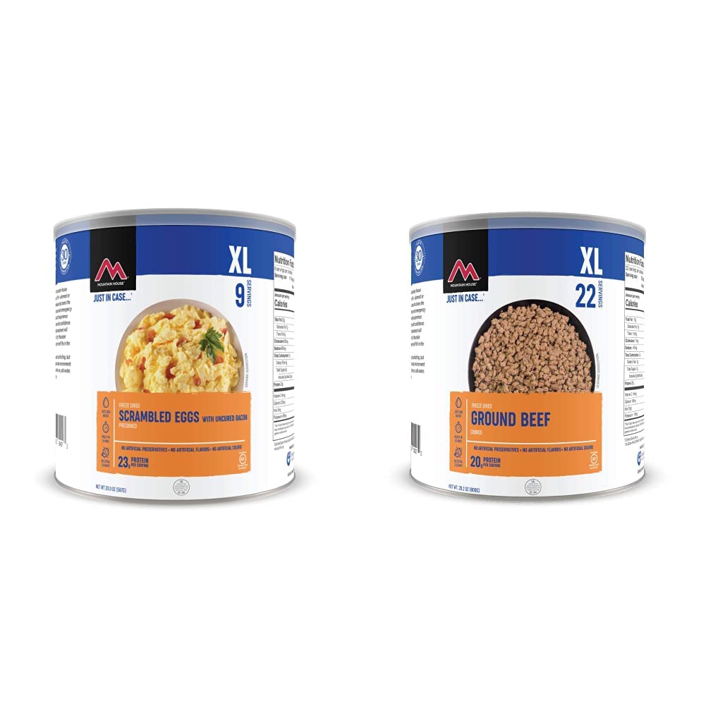 Mountain House Scrambled Eggs with Bacon and Ground Beef | Freeze Dried Survival & Emergency Food | Gluten-Free