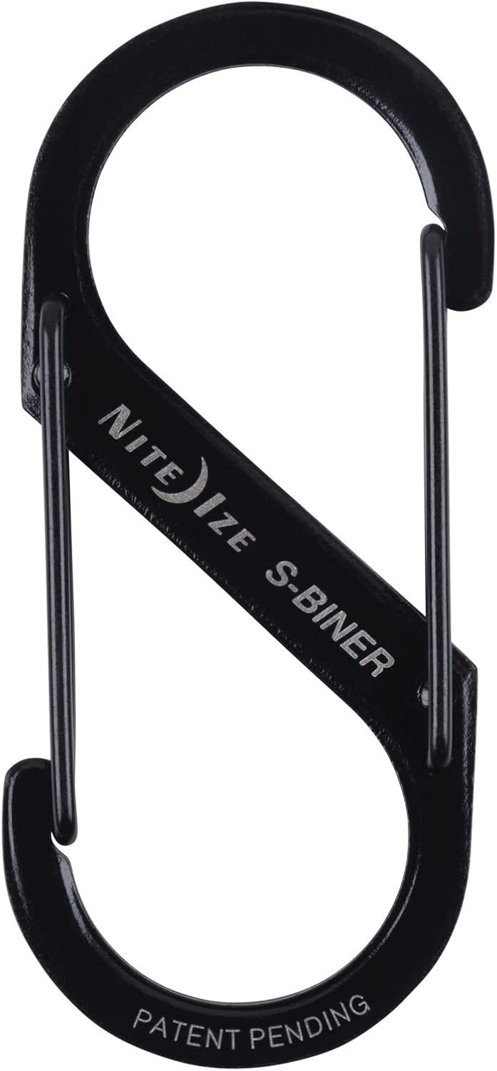 Nite Ize S-Biner Dual Carabiner Stainless Steel, Black, #3-Size, SB3-03-01 (4-Pack)