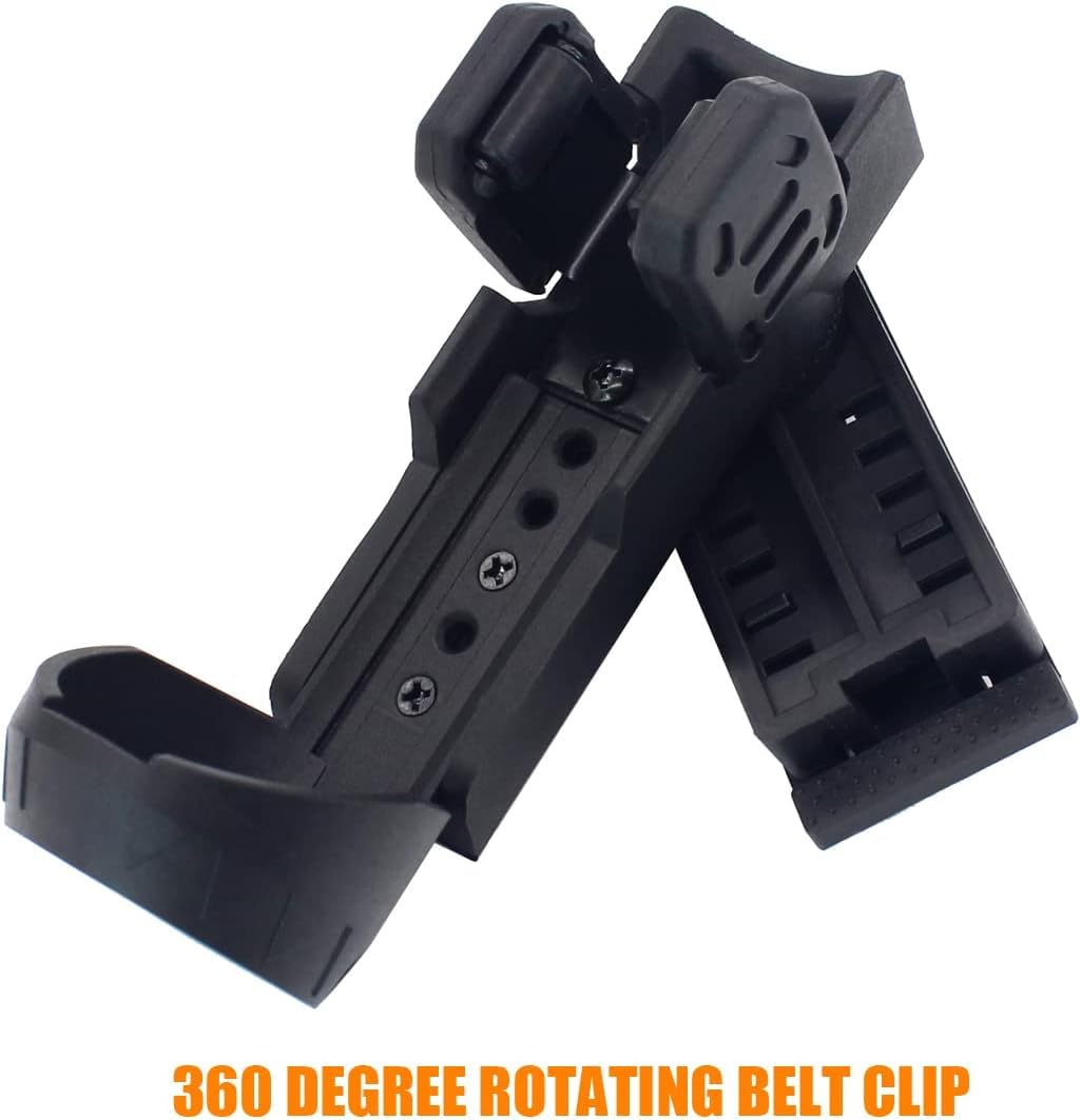 Quick Release OC/Mace Spray Holder w/Duty Belt/MOLLE Vest Rotatable Clip MK4 Canister Holster Tactical Pepper Spray Carry Case fit 1.5" Diameter OC Can for Police Leo Security Military