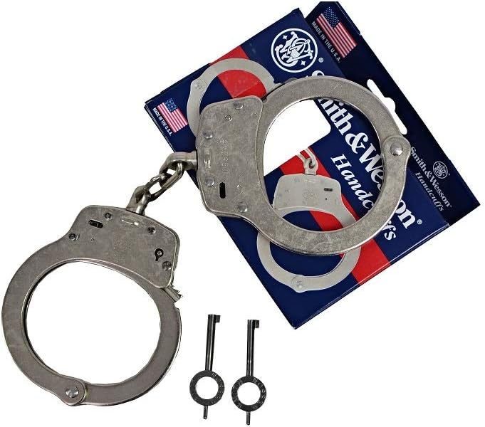 Smith & Wesson M100-1 Chain Handcuffs, Nickel Plated