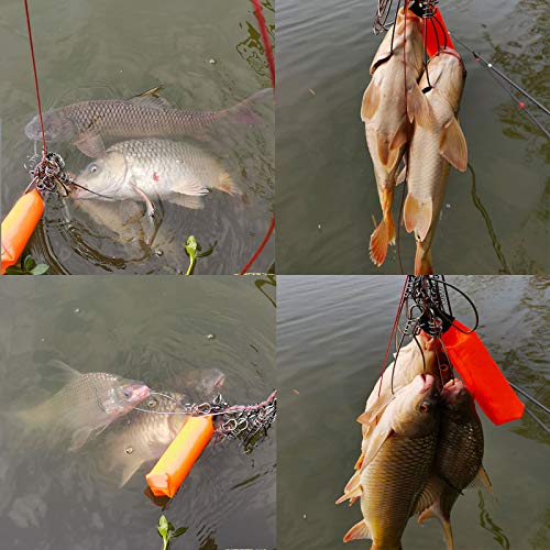 Fish Stringer Kit 5M with 10 Buckles, Stainless Steel Live Fish Lock & Float