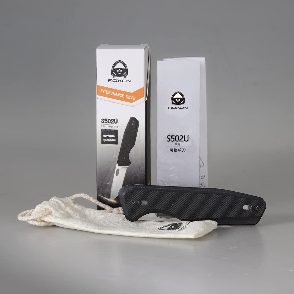 Roxon S502U Upgraded Phantasy Folding Pocket Knife, G10 handle Survival Gear Pocket Tool EDC Knife Replaceable Knife Blade with Pocket Clip for Camping Hiking