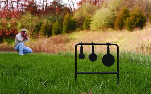 Caldwell Plink n' Swing Triple Spin .22 Rimfire Swinging Target with Durable Steel Frame for Outdoor Target Shooting and Easy Range Setup