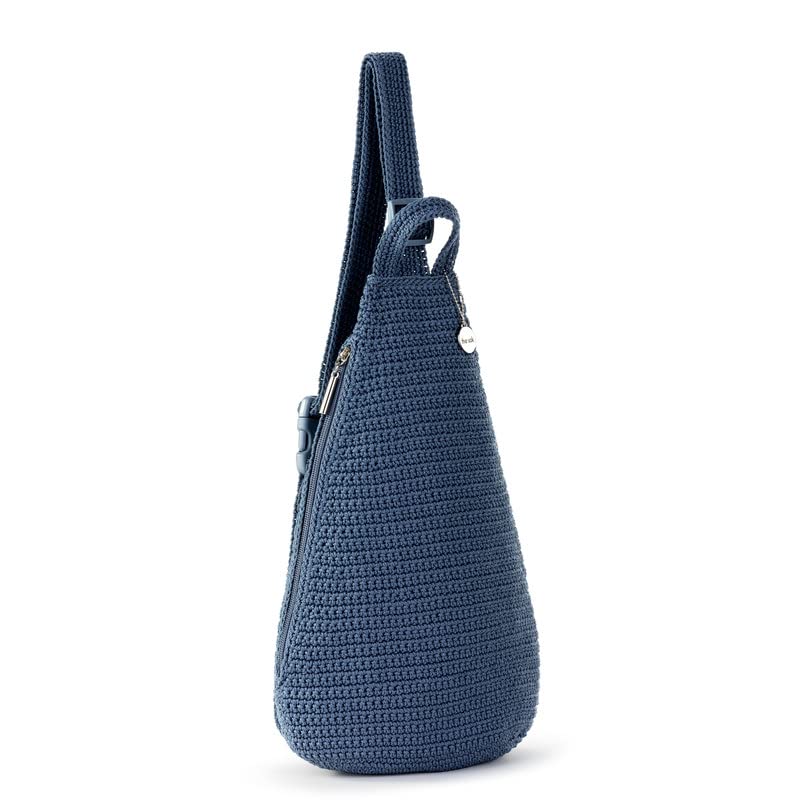 The Sak Geo Sling Backpack in Crochet, Single Sling Shoulder Strap, Maritime