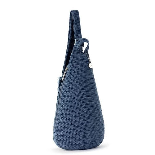 The Sak Geo Sling Backpack in Crochet, Single Sling Shoulder Strap, Maritime