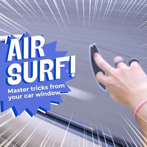 Finger Surfboard ? Red Shred Mini Finger Board Surf Toy for Kids & Skaters | Hand Surfboard with Grip Tape & Leash | Ride Wind from Car Window or Imagination | Fun Travel Gift for Surf Fans