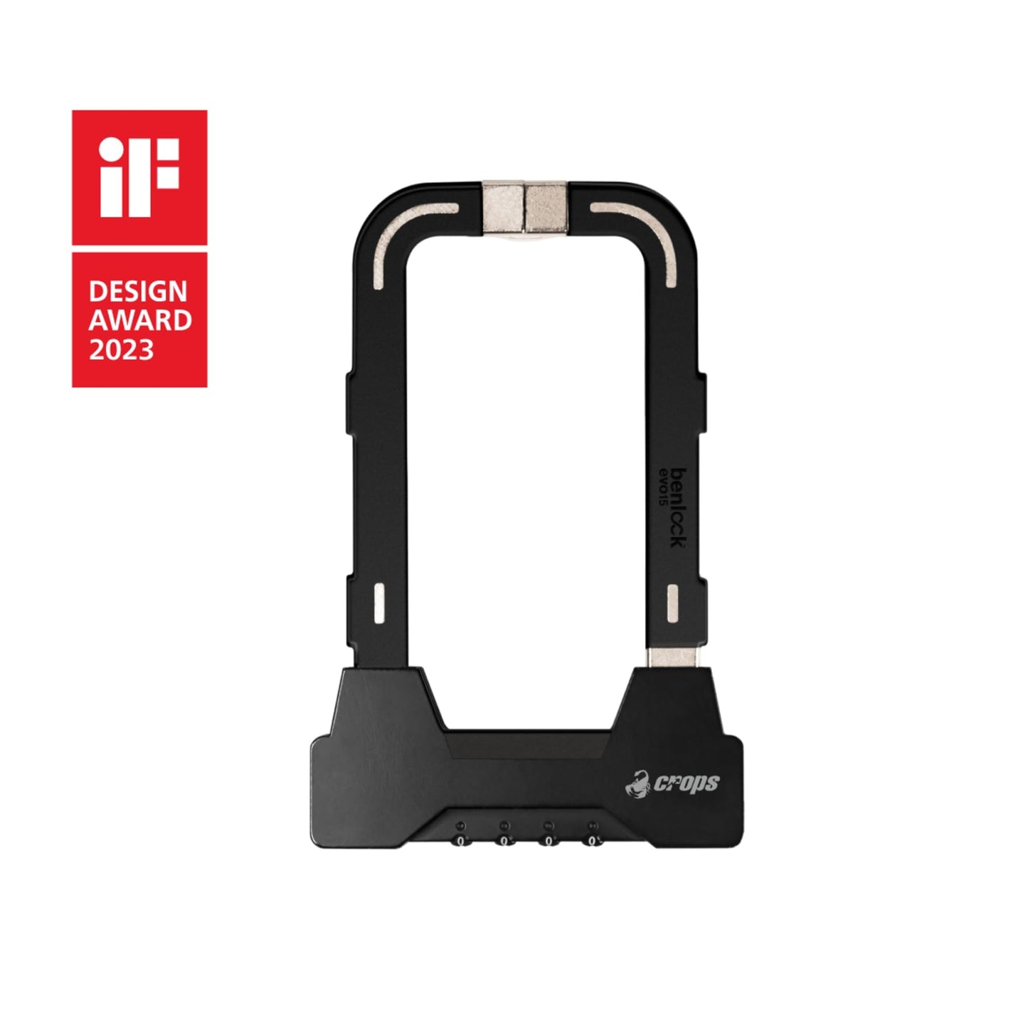 CROPS Bike U Lock, BENLOCK Foldable Black, 9mm Thickness, 4-Digit Resettable Combination Bike Locks Heavy Duty Anti Theft
