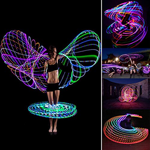 LED Fitness Hoop 24 Inch Color-Changing Light Exercise Hoop for Dance & Workout