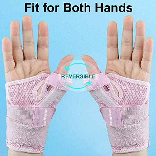 Trigger Thumb Splint for Left Right Hand,Thumb Spica Support Brace Wrist Stabilizer for Pain, Carpal Tunnel, Sprains, Arthritis, Tendonitis, Tenosynovitis with Adjustable Strap for Men Women (Pink)