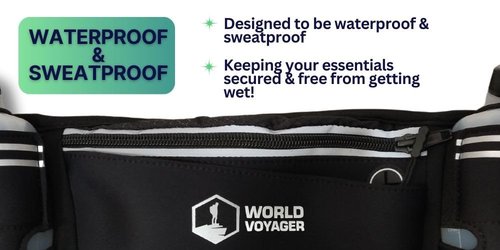 Hydrabelt Ultra Hydration Belt for Runners, 2 Pockets, 10oz BPA Free Water Bottles, No Bounce, Waterproof, Black, One Size, Hydration belt with 2 pockets and 2 water bottles