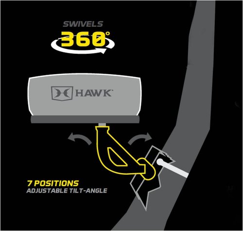 Hawk Any Angle 360 Degree Memory Foam Layered Steel Hunting Tree Seat with 7-Tilt Angle Adjustments, Black