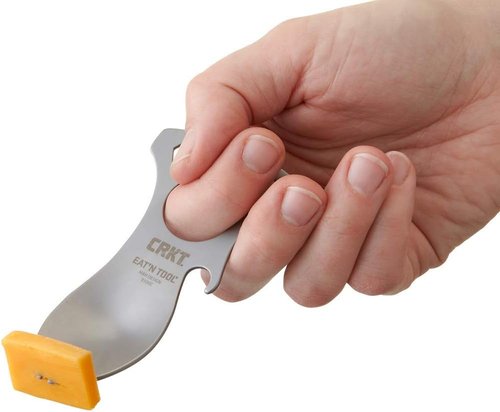 CRKT Eat'N Tool Outdoor Spork Multitool: Durable and Lightweight, for Camping, Hiking, Backpacking and Outdoors Activities, Titanium, Silver 9100TI