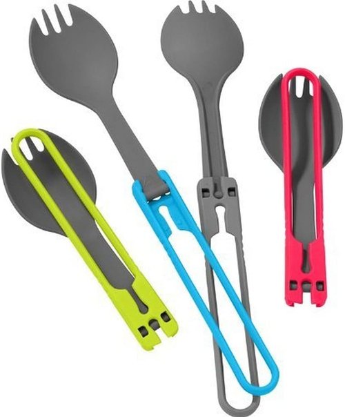 Camping Spork Set - 4-Piece Folding Utensils for Outdoor Adventures
