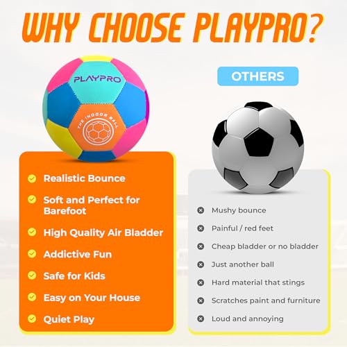 Pink Indoor Soccer Ball Size 4 Soft Foam Kids Soccer Ball for Home Play