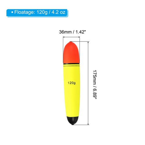 PATIKIL 4.2oz Fishing Slip Bobbers, 4 Pack EVA Fishing Float for Sea Fishing Freshwater, Yellow