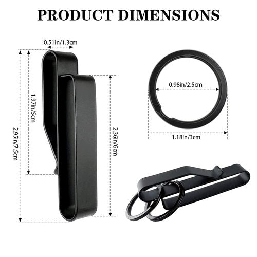 2 Pack Duty Belt Key Holder, Belt Key Clip Key Holder, Tactical Stealth Key Ring, Stainless Steel Tactical Key Holders, Belt Key Clip for Police Handcuff and Fire Agencies Fits Max 2.25 Inch Belt