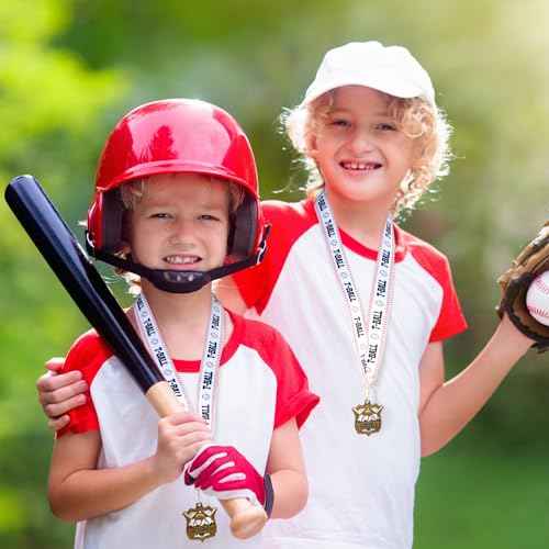 Medals with Neck Ribbons Soccer Awards Medals Baseball Team Awards Softball T-Ball Flag Football Trophy for Kids Sports Competitions Celebration Gift
