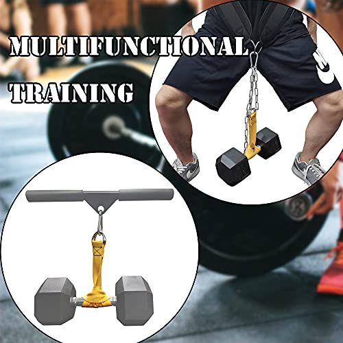 Yellow Fitness Dumbbell Loading Strap for Dip Belt & Weight Plates
