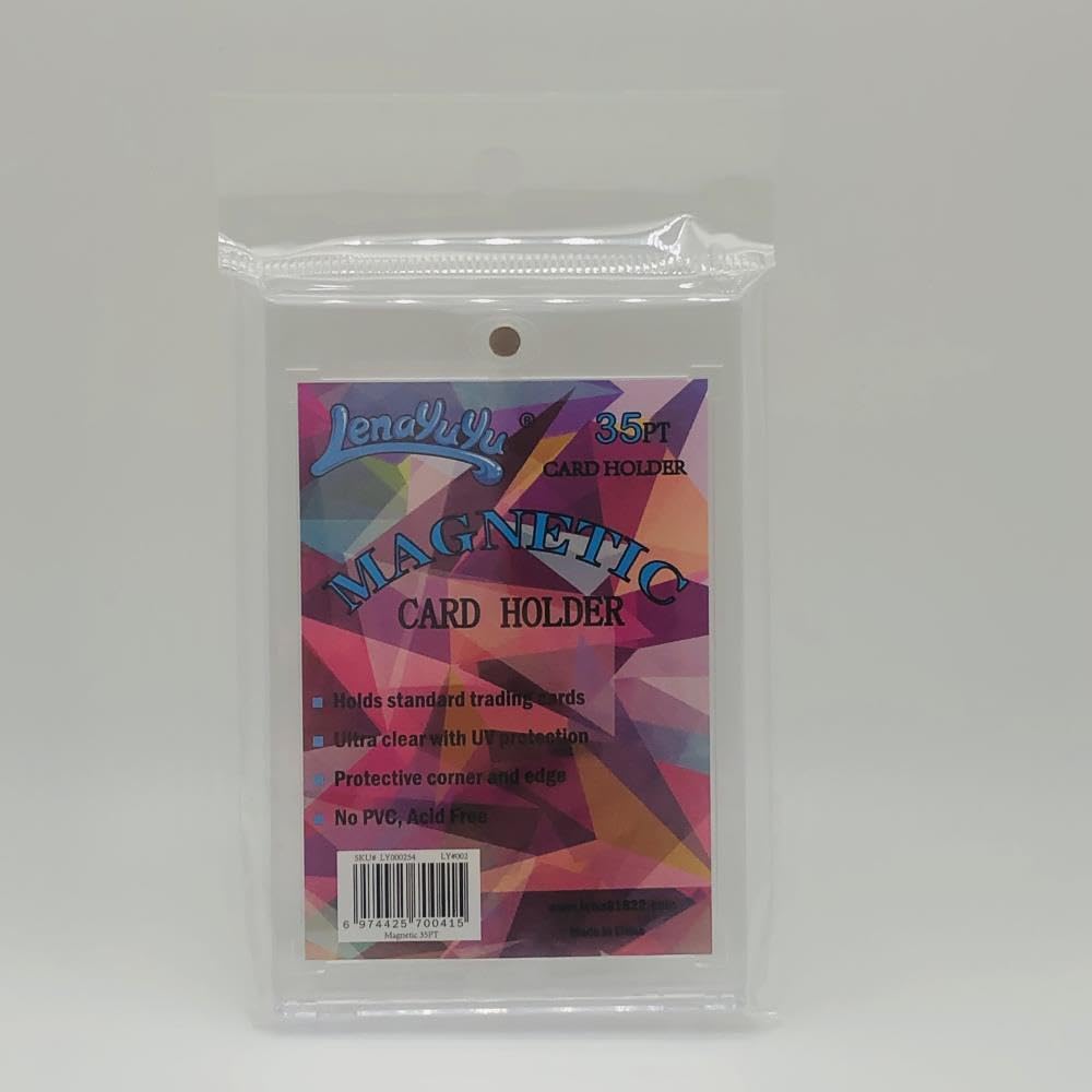 Lenayuyu Pack of 10 One Touch Magnetic Card-Holders,35pt Magnetic Card Holder Cases 10ct,Sized to fit Standard Size Cards Storage and Display, Protect Sports Cards, Baseball Cards, Sports Memorabilia