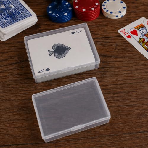 12 Pack Plastic Playing Card Cases for Poker Size Decks – Card Holder Storage Organizer