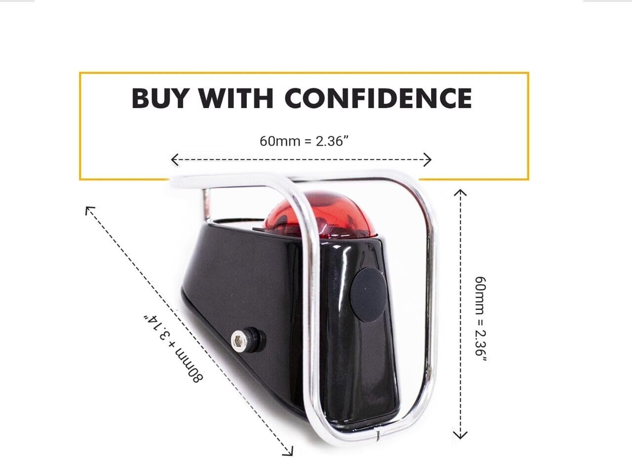 Rear LED Tail Lights for Bicycles - Gloss Black Vintage Style with Red Lens and Black Housing - Classic Tour Bike Velocipede Accessories (LM-002)