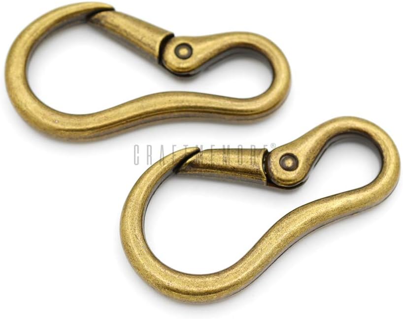 CRAFTMEMORE 2pcs 2 Inches Carabiner Spring Snap Hook Paracord Camping Keychain Accessories Push Gate Spring Clips HR8