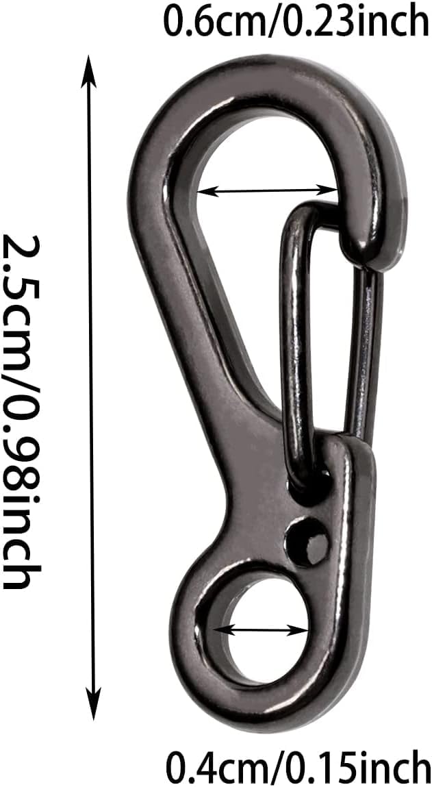Mini Skater 20PCS Mini Hanging Buckle Spring Backpack Clasps Metal Hook EDC Keychain Keyring Bottle Hooks Paracord Tactical Survival Gear (Gun Grey)