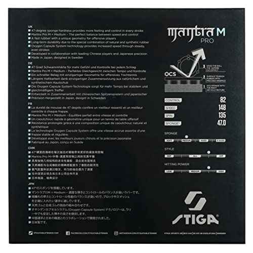 Stiga Mantra Pro Table Tennis Rubber | Professional Table Tennis Sheet for Maximum Full Stroke Control & Speed - Made in Japan